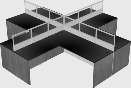 Shared l-shaped cubicles