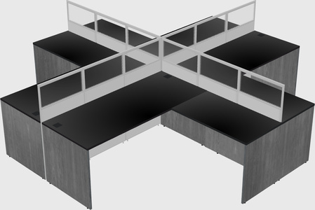 Shared l-shaped cubicles