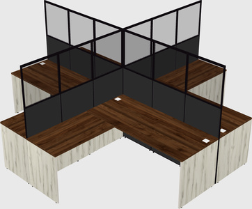 Shared l-shaped cubicles