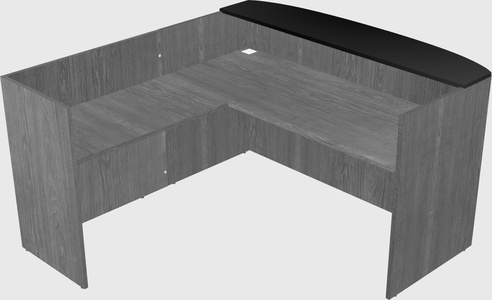 L-shaped reception desk