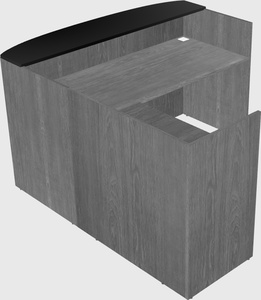 L-shaped reception desk