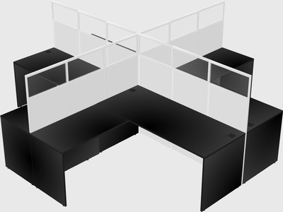 Shared l-shaped cubicles