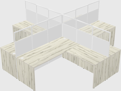 Shared l-shaped cubicles
