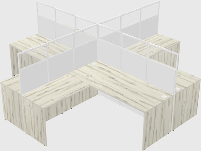 Shared l-shaped cubicles