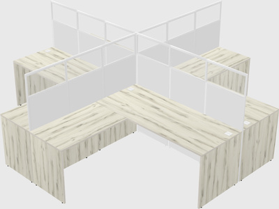 Shared l-shaped cubicles