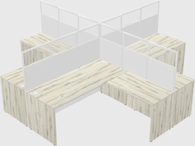 Shared l-shaped cubicles
