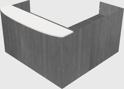 L-shaped reception desk