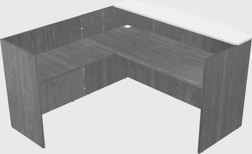 L-shaped reception desk