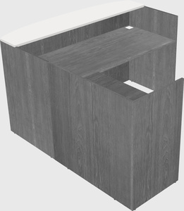 L-shaped reception desk