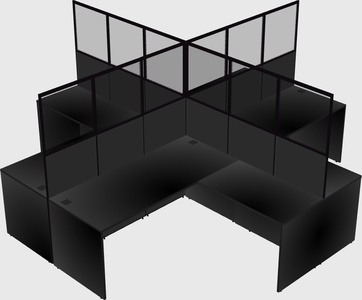 Shared l-shaped cubicles