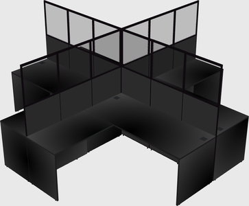 Shared l-shaped cubicles