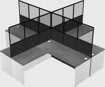 Shared l-shaped cubicles