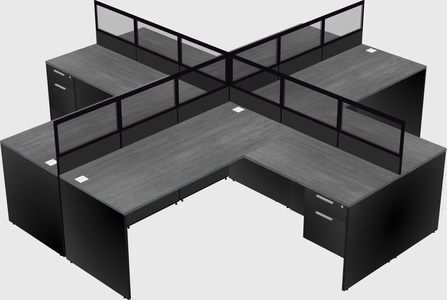Shared l-shaped cubicles