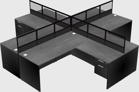 Shared l-shaped cubicles