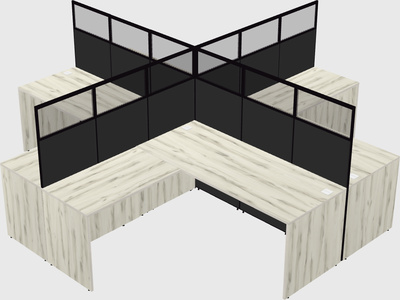 Shared l-shaped cubicles