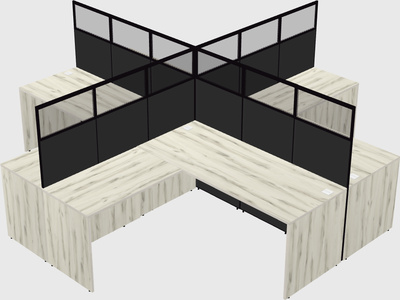 Shared l-shaped cubicles