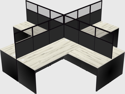 Shared l-shaped cubicles