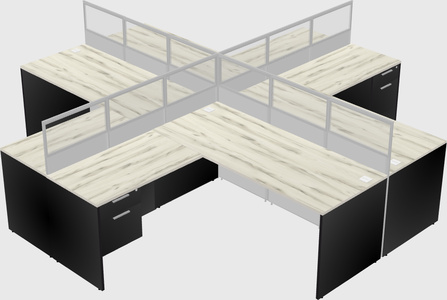 Shared l-shaped cubicles