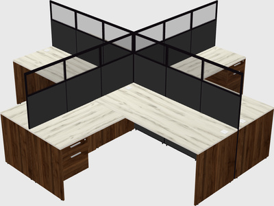 Shared l-shaped cubicles