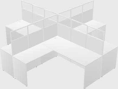 Shared l-shaped cubicles