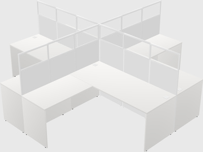 Shared l-shaped cubicles