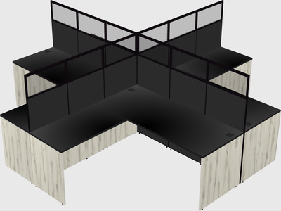 Shared l-shaped cubicles