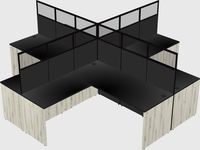 Shared l-shaped cubicles