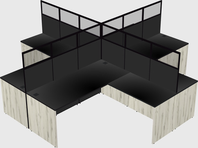 Shared l-shaped cubicles