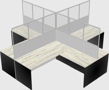 Shared l-shaped cubicles