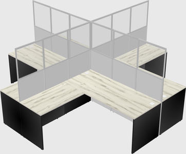 Shared l-shaped cubicles