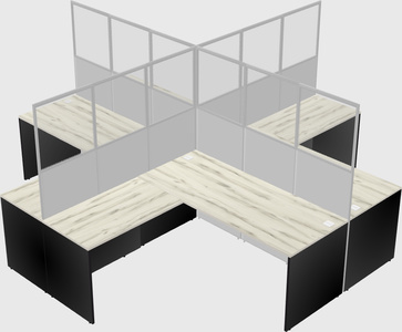 Shared l-shaped cubicles