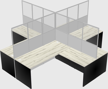 Shared l-shaped cubicles