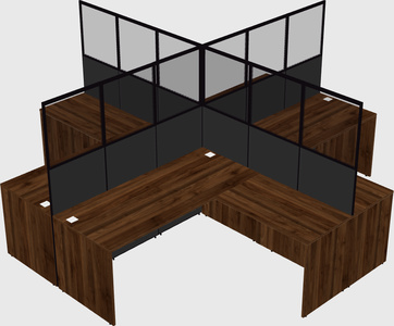 Shared l-shaped cubicles