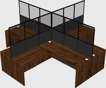 Shared l-shaped cubicles
