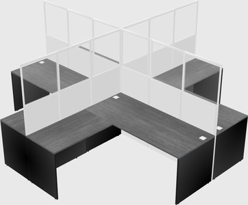 Shared l-shaped cubicles