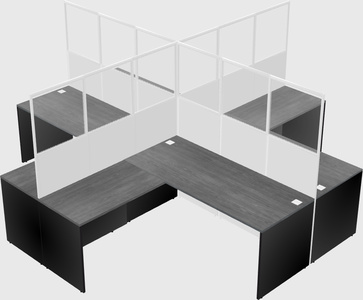 Shared l-shaped cubicles