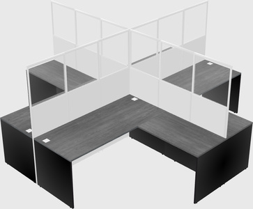 Shared l-shaped cubicles