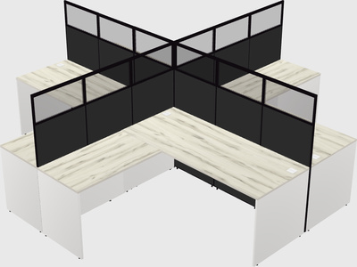 Shared l-shaped cubicles