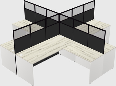Shared l-shaped cubicles
