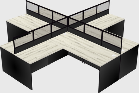 Shared l-shaped cubicles