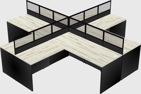 Shared l-shaped cubicles