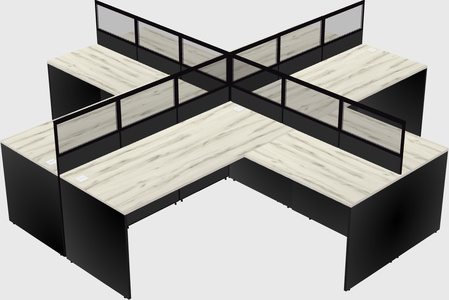 Shared l-shaped cubicles