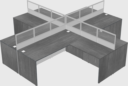 Shared l-shaped cubicles