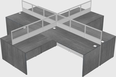Shared l-shaped cubicles