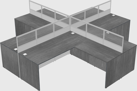 Shared l-shaped cubicles