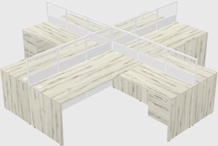 Shared l-shaped cubicles