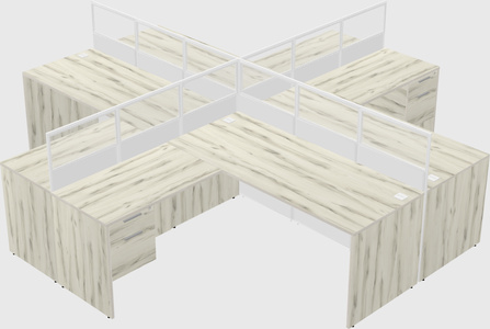 Shared l-shaped cubicles