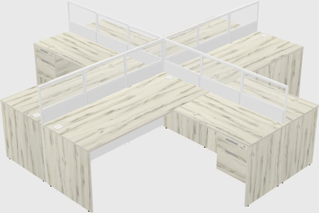 Shared l-shaped cubicles