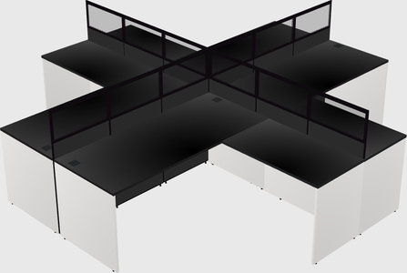 Shared l-shaped cubicles