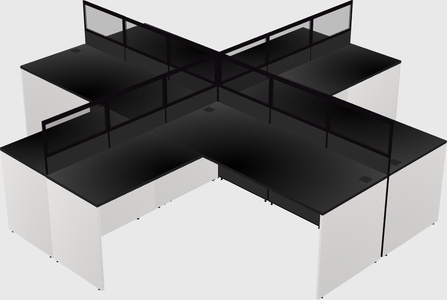 Shared l-shaped cubicles